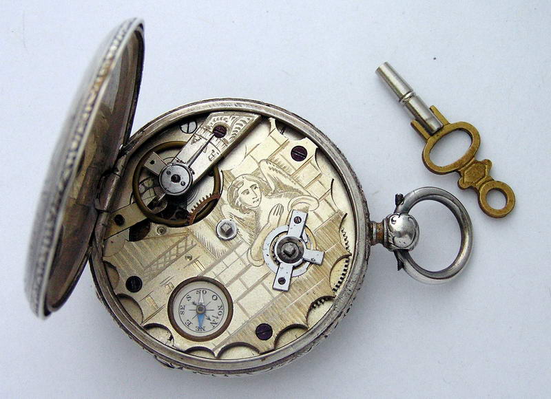 Часовой механизм старинные Швейцария гравировка хронограф. Часовой механизм старинные Швейцария гравировка. Кулон со скрытым компасом. Ангельские часы 0110