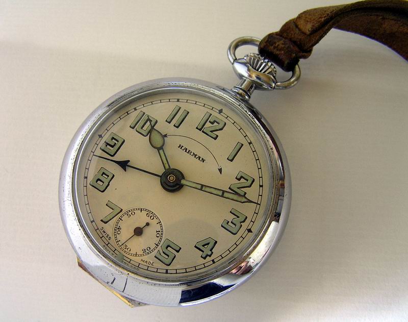 Старинные карманные часы будильник 1930-е годы, Швейцария